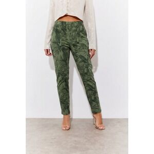 Old Navy Pixie Green Tropical Palm Leaf Print Ankle Pants Womens 12 Slim Chino